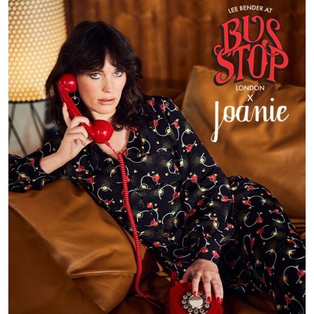 Incredible Bus Stop x Joanie Black Patterned Midi Dress